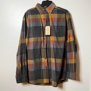 Basic Options Yarn Dyed Men's Corduroy Plaid Shirt - Size M - NWT!